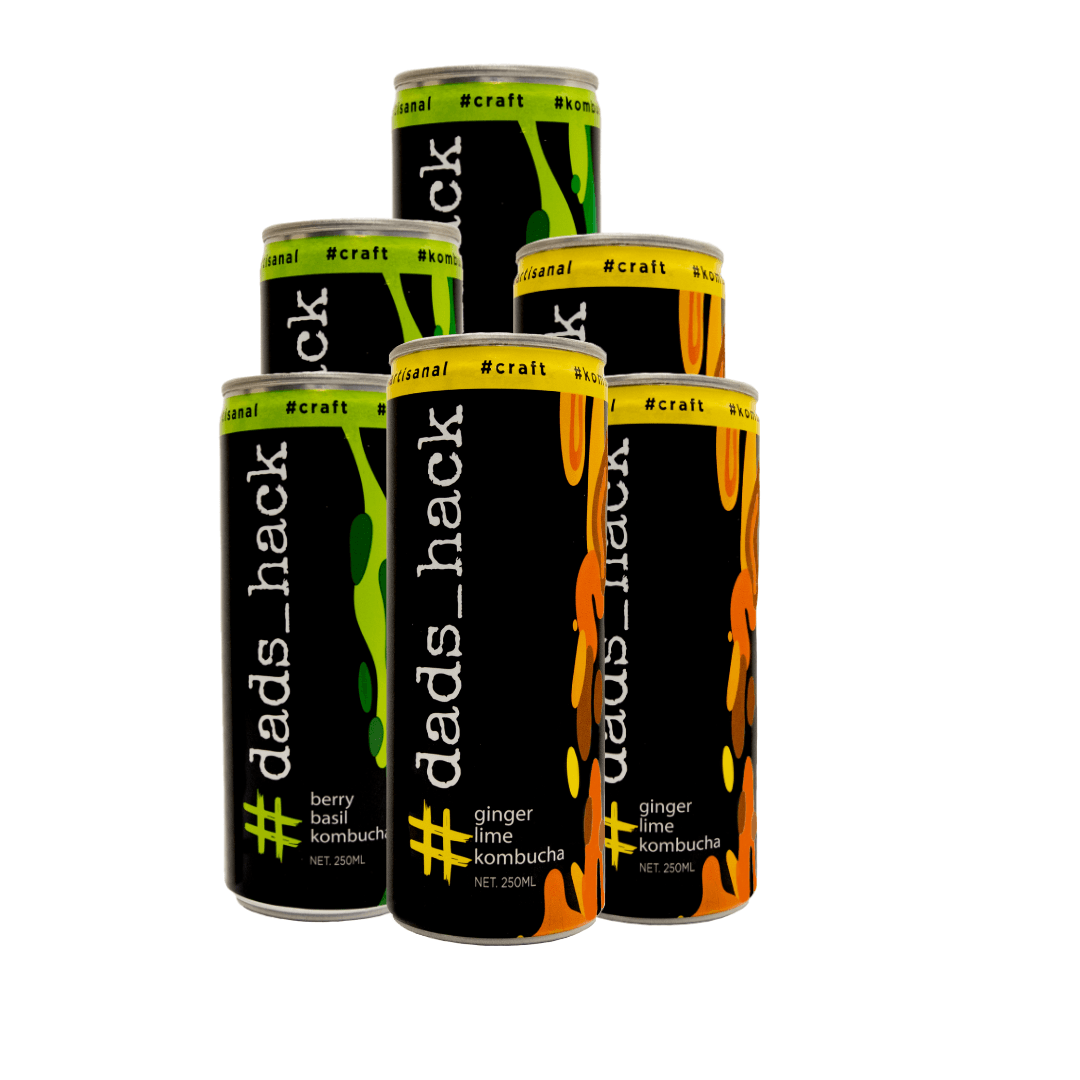 Pack of 6 Kombucha Cans [Berry Basil + Ginger Lime]