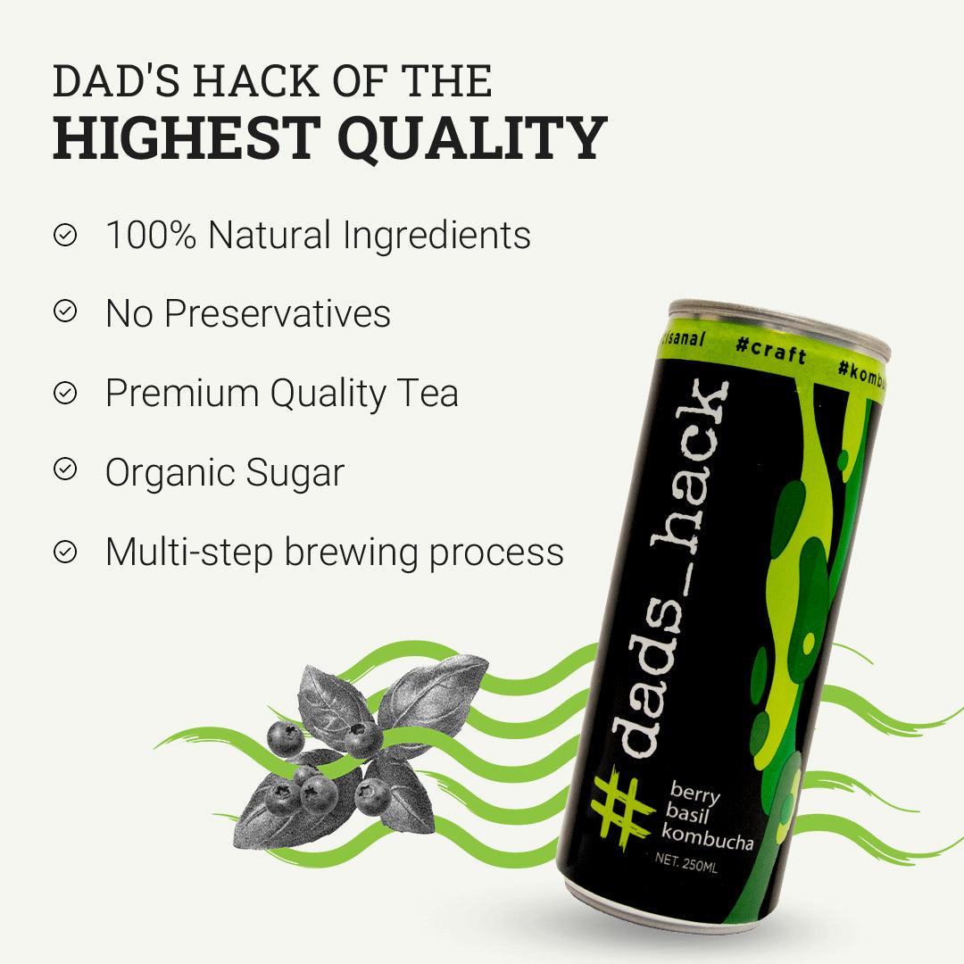 Pack of 6 Kombucha Cans [Berry Basil + Ginger Lime]