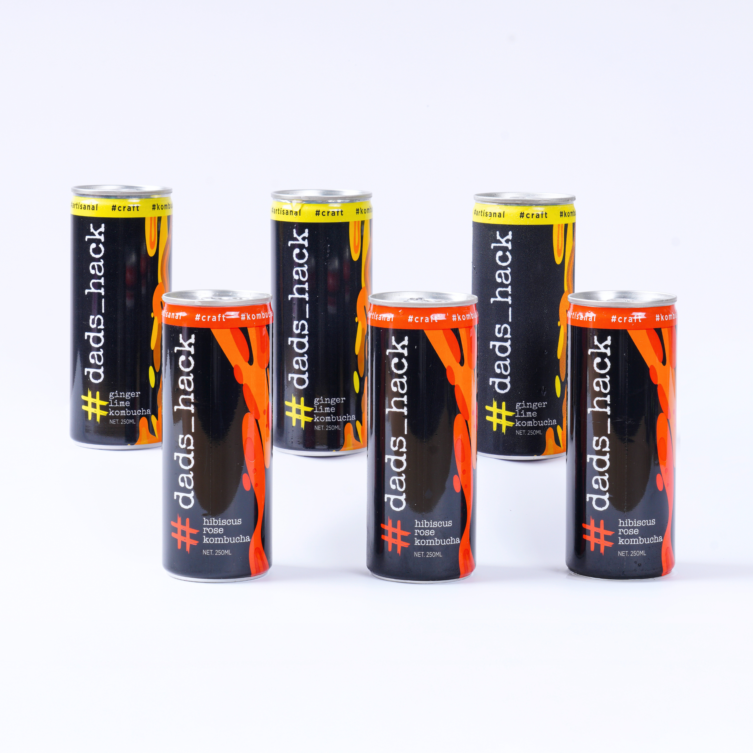 Hibiscus Rose + Ginger Lime - Pack of 6 Kombucha Cans