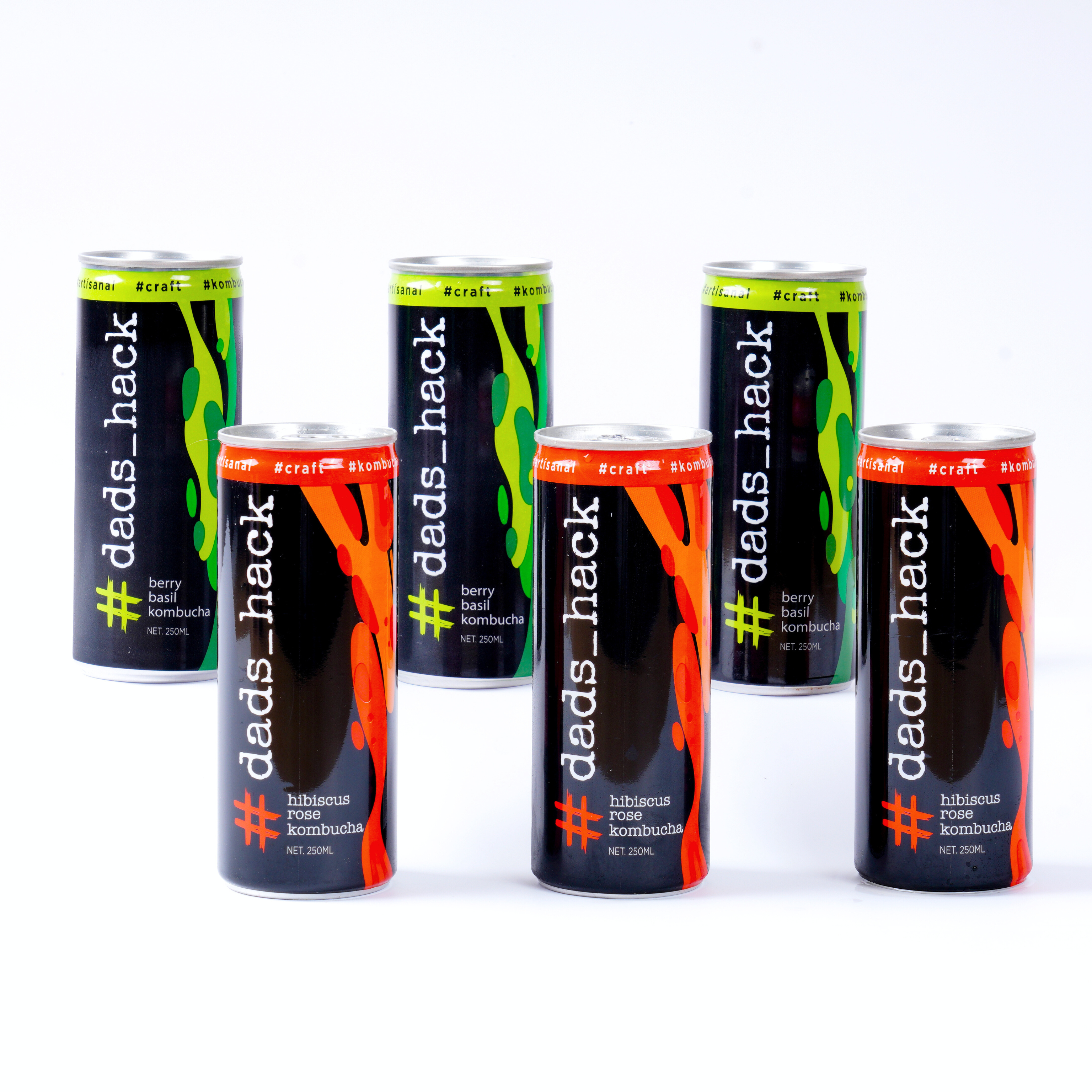Berry Basil + Hibiscus Rose - Pack of 6 Kombucha Cans