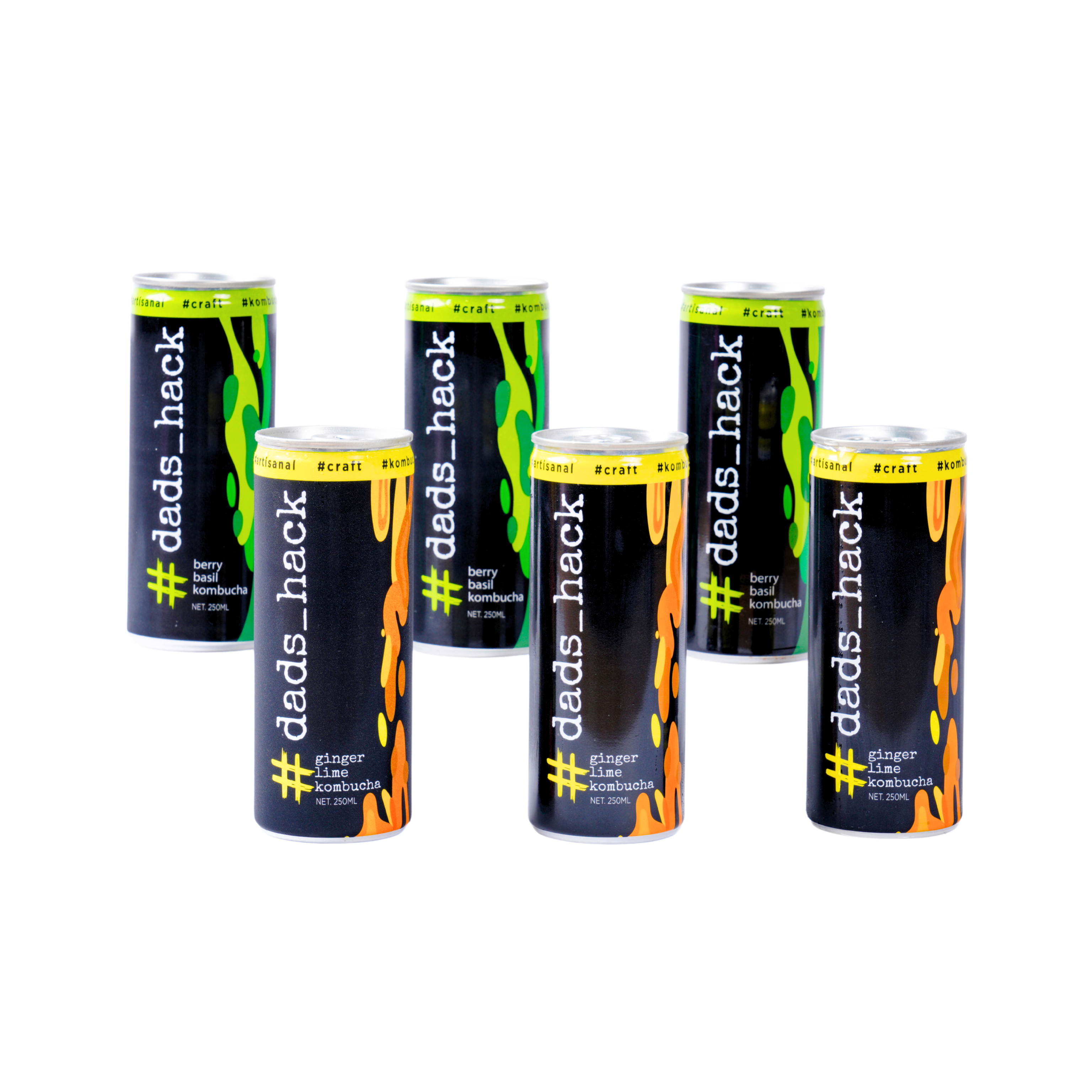 Berry Basil + Ginger Lime - Pack of 6 Kombucha Cans