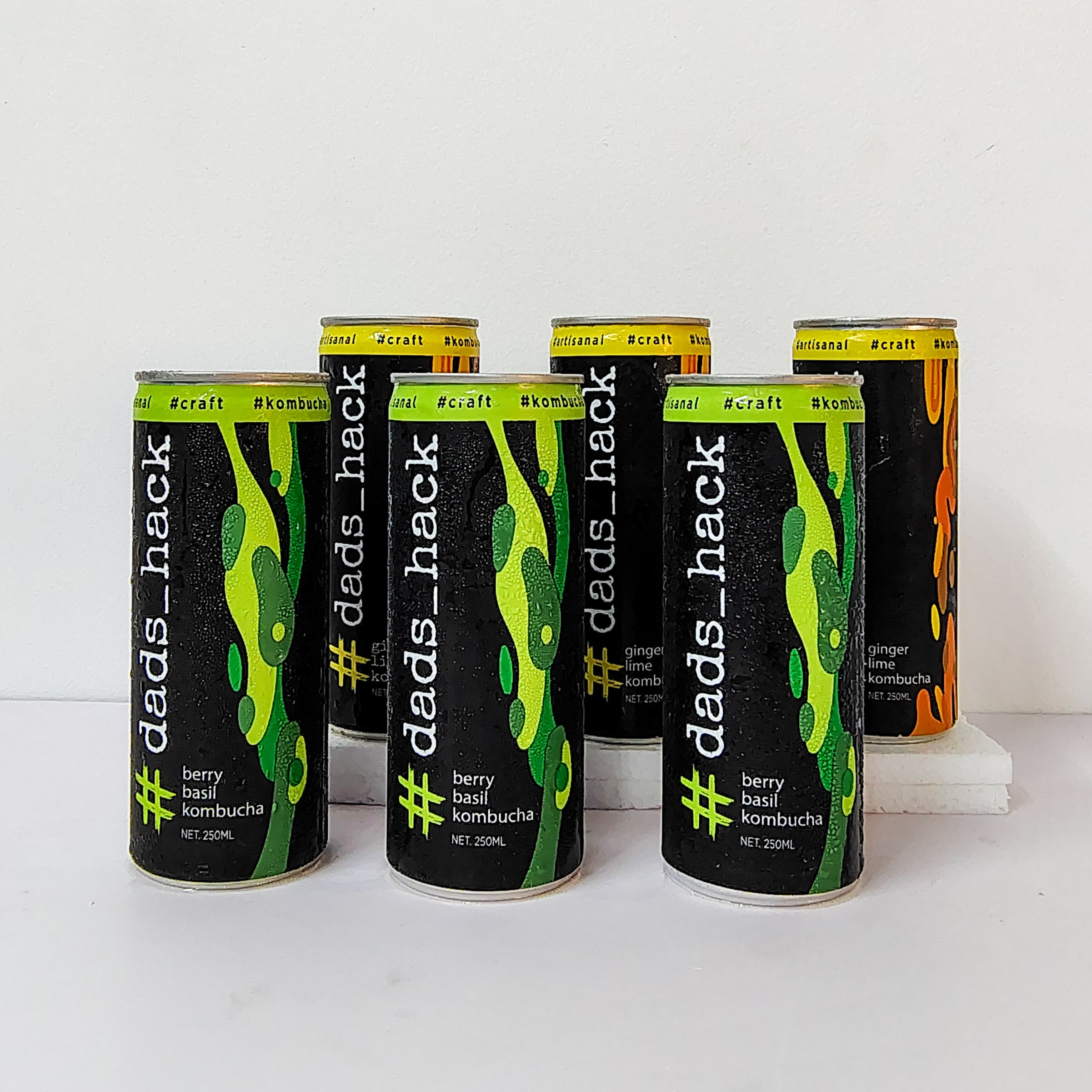 Berry Basil + Ginger Lime - Pack of 6 Kombucha Cans