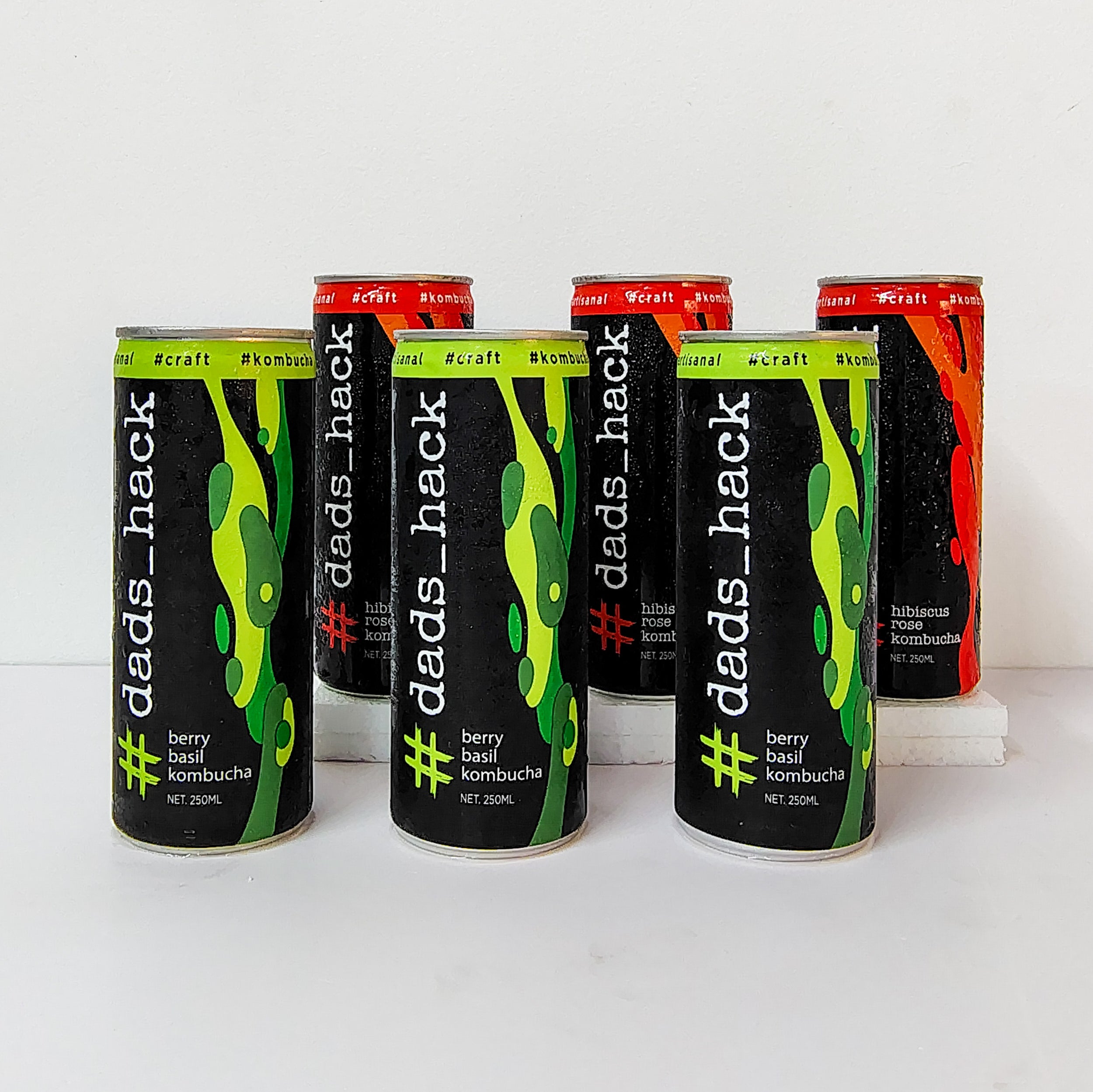 Berry Basil + Hibiscus Rose - Pack of 6 Kombucha Cans